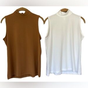 NWT Chico’s Micromodal Sleeveless Mock Neck Tank Set of 2 Size M